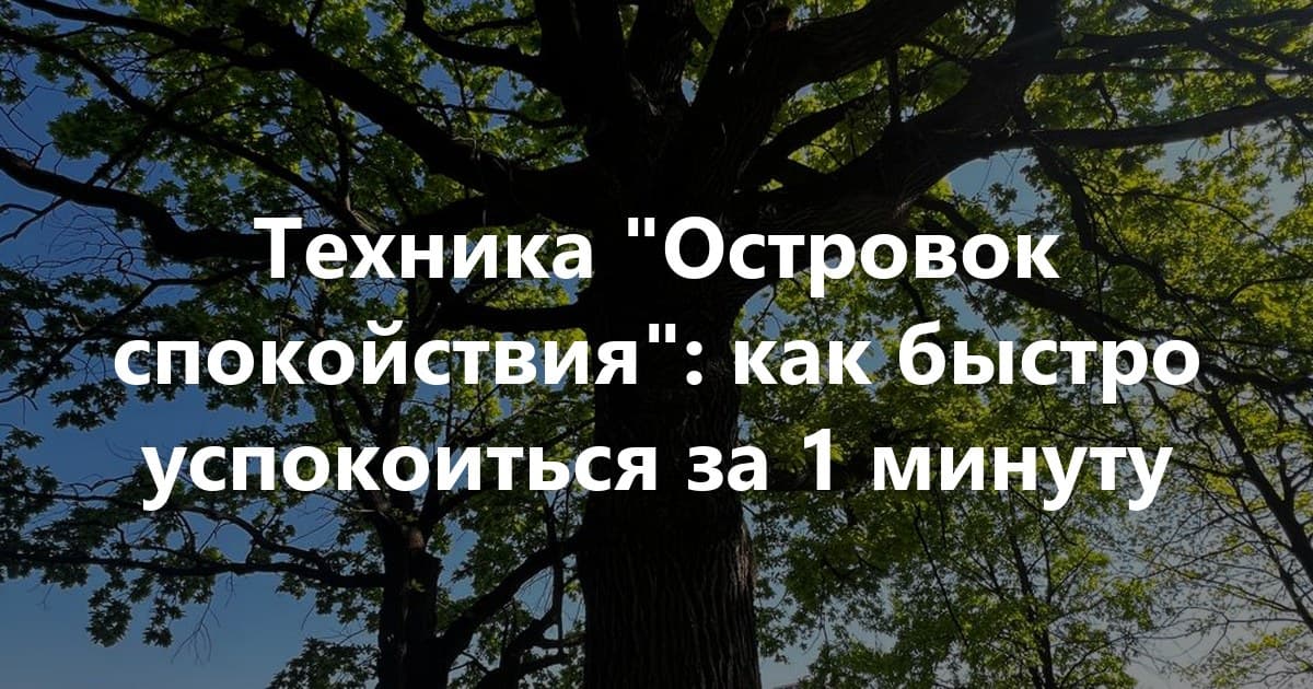 Техника "Островок спокойствия": как быстро успокоиться за 1 минуту
