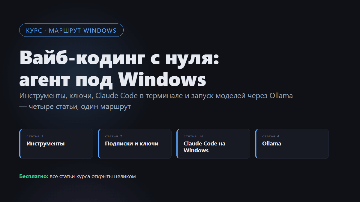 Курс Windows: вайб-кодинг с нуля — агент под Windows
